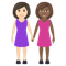 Women Holding Hands- Light Skin Tone- Medium-Dark Skin Tone emoji on Emojione